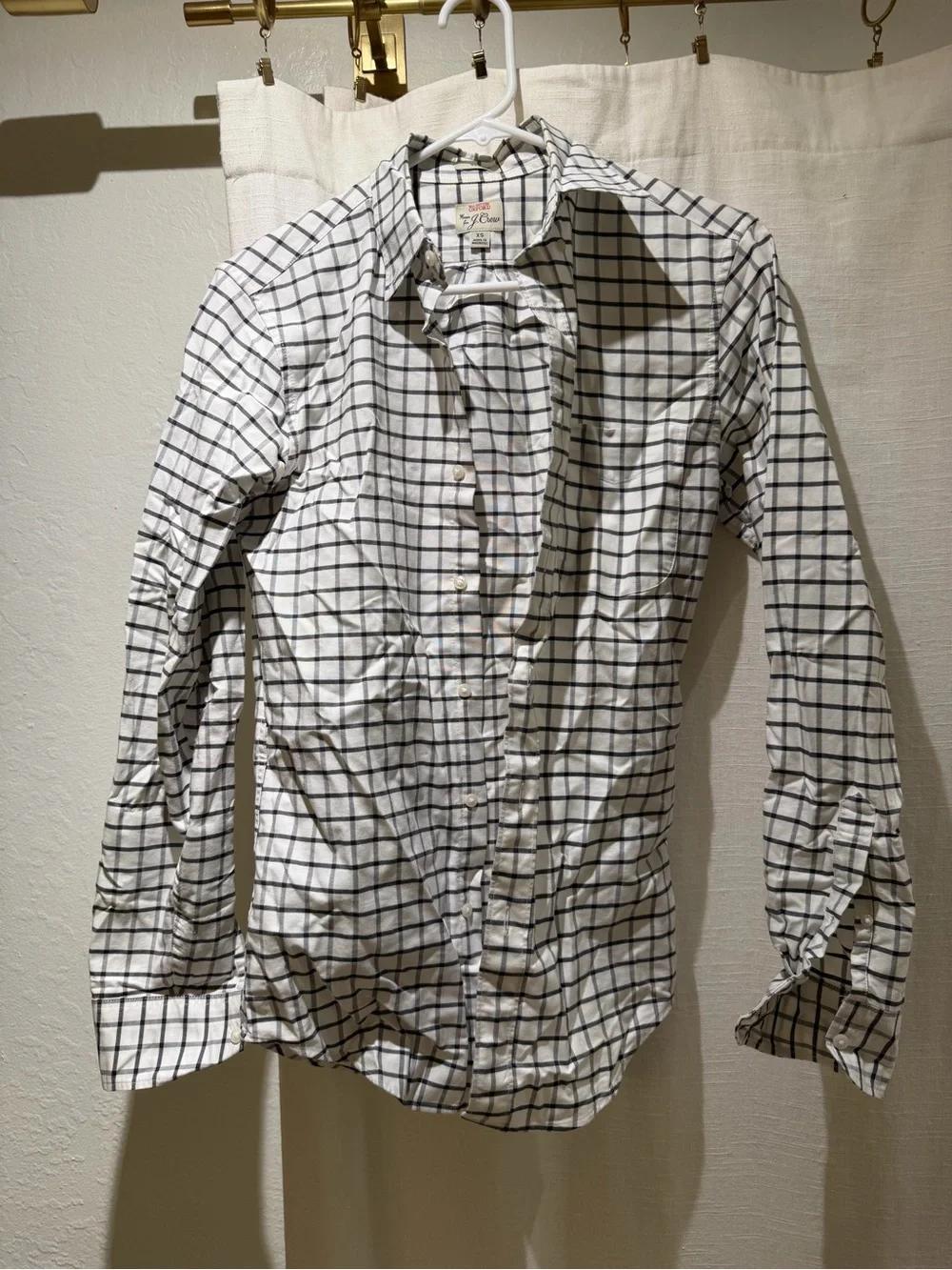 J Crew White / Black Checkered Button Up (Men’s XS)